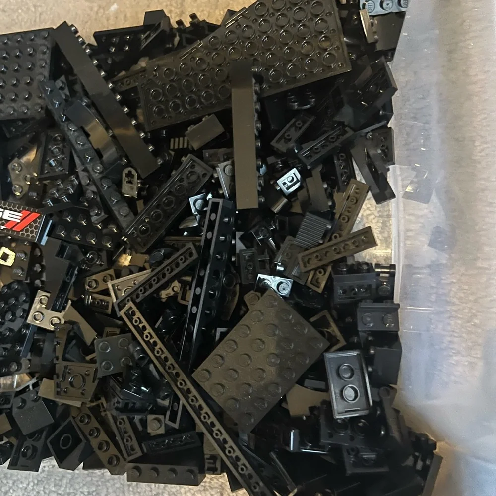 LEGO Small Black Accessories , Spare Parts And Small Brick Pieces. 14oz